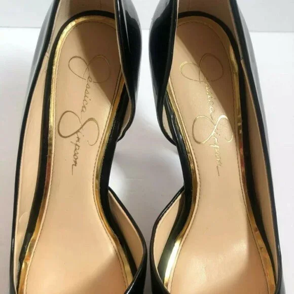 Jessica Simpson Black patent Heels size 9 M - Picture 3 of 16